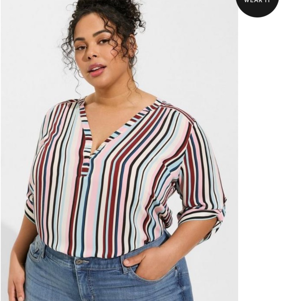 TORRID Harper Georgette Pullover 3/4 Sleeve Blouse 2X NWOT